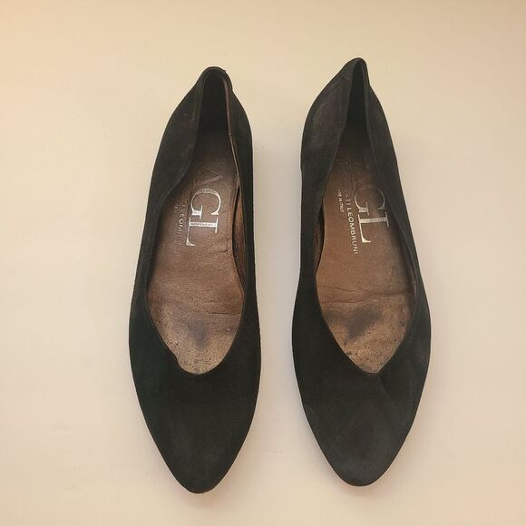 AGL Suede Leather Pointed Toe Ballet Flats Size 38.5 | 8.5 - Picture 4 of 10